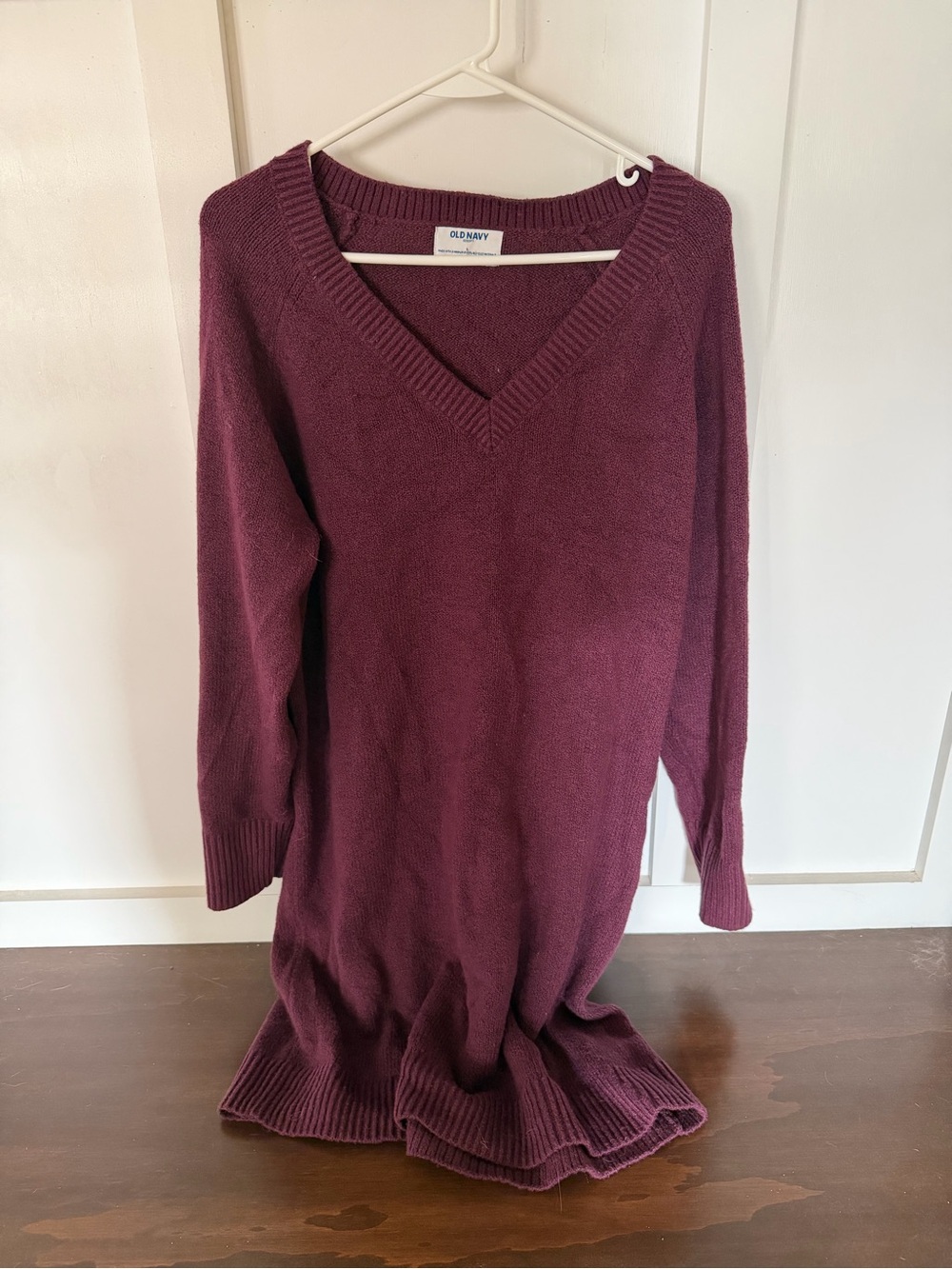 Old Navy Plum V-Neck Knit Dress